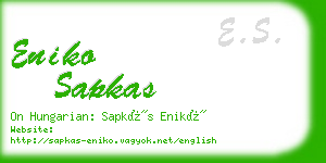 eniko sapkas business card